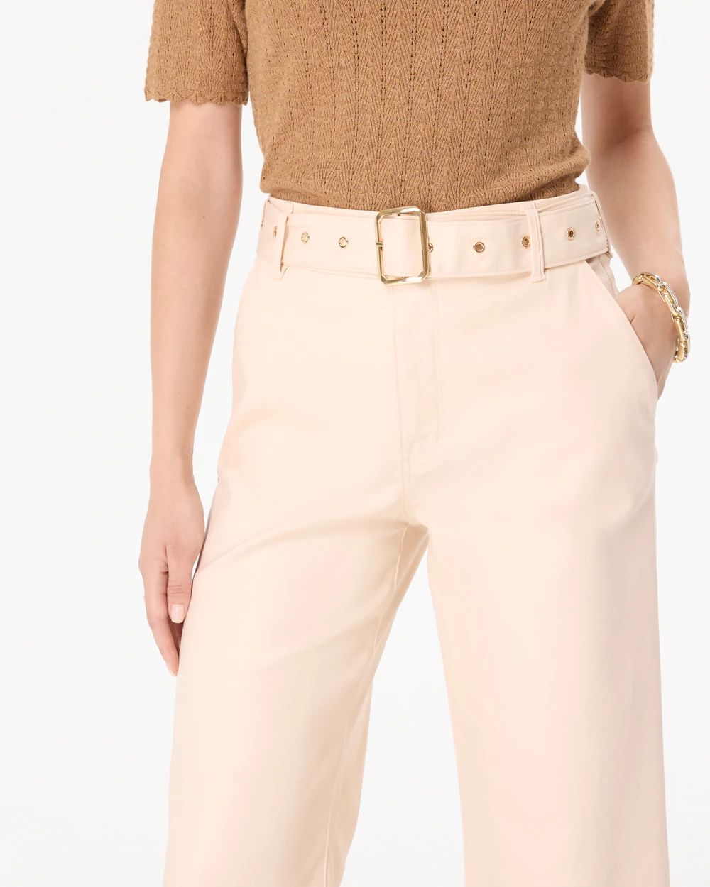 Extra High Rise Coated Wide-Leg Crop | White House Black Market